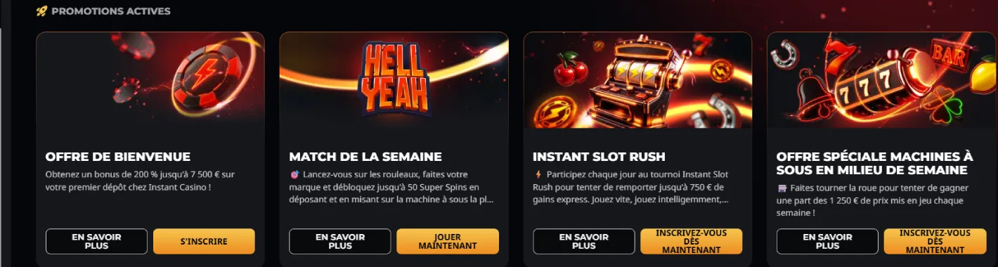instant casino promotions